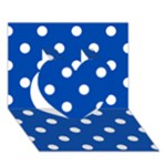 Polka Dots - White on Cobalt Blue Heart 3D Greeting Card (7x5)