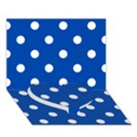 Polka Dots - White on Cobalt Blue Heart Bottom 3D Greeting Card (7x5)