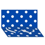 Polka Dots - White on Cobalt Blue Twin Heart Bottom 3D Greeting Card (8x4)
