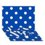 Polka Dots - White on Cobalt Blue LOVE Bottom 3D Greeting Card (7x5)