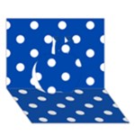 Polka Dots - White on Cobalt Blue Apple 3D Greeting Card (7x5)