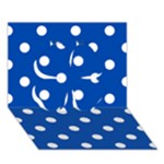 Polka Dots - White on Cobalt Blue Clover 3D Greeting Card (7x5)