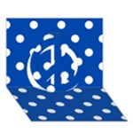 Polka Dots - White on Cobalt Blue Peace Sign 3D Greeting Card (7x5)