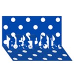 Polka Dots - White on Cobalt Blue BEST SIS 3D Greeting Card (8x4)