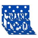 Polka Dots - White on Cobalt Blue THANK YOU 3D Greeting Card (7x5)