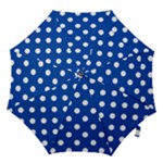 Polka Dots - White on Cobalt Blue Hook Handle Umbrella (Large)