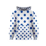 Polka Dots - Cobalt Blue on White Kid s Pullover Hoodie
