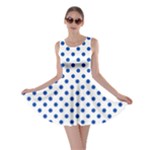 Polka Dots - Cobalt Blue on White Skater Dress