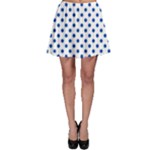 Polka Dots - Cobalt Blue on White Skater Skirt