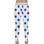 Polka Dots - Cobalt Blue on White Yoga Leggings