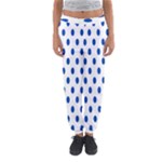 Polka Dots - Cobalt Blue on White Women s Jogger Sweatpants