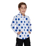 Polka Dots - Cobalt Blue on White Wind Breaker (Kids)