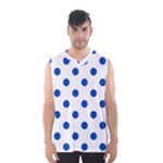 Polka Dots - Cobalt Blue on White Men s Basketball Tank Top