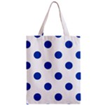 Polka Dots - Cobalt Blue on White Zipper Classic Tote Bag