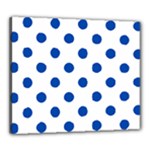 Polka Dots - Cobalt Blue on White Canvas 24  x 20  (Stretched)