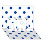 Polka Dots - Cobalt Blue on White GIRL 3D Greeting Card (7x5)