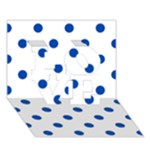 Polka Dots - Cobalt Blue on White LOVE 3D Greeting Card (7x5)