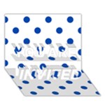 Polka Dots - Cobalt Blue on White YOU ARE INVITED 3D Greeting Card (7x5)