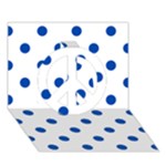 Polka Dots - Cobalt Blue on White Peace Sign 3D Greeting Card (7x5)