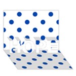 Polka Dots - Cobalt Blue on White HOPE 3D Greeting Card (7x5)