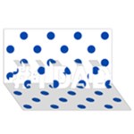 Polka Dots - Cobalt Blue on White #1 DAD 3D Greeting Card (8x4)