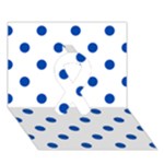 Polka Dots - Cobalt Blue on White Ribbon 3D Greeting Card (7x5)