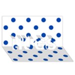 Polka Dots - Cobalt Blue on White HUGS 3D Greeting Card (8x4)