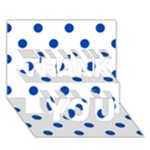 Polka Dots - Cobalt Blue on White THANK YOU 3D Greeting Card (7x5)