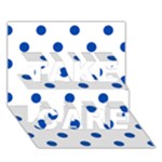 Polka Dots - Cobalt Blue on White TAKE CARE 3D Greeting Card (7x5)