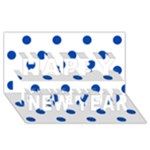 Polka Dots - Cobalt Blue on White Happy New Year 3D Greeting Card (8x4)