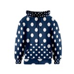 Polka Dots - White on Oxford Blue Kid s Zipper Hoodie