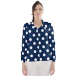 Polka Dots - White on Oxford Blue Wind Breaker (Women)