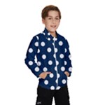 Polka Dots - White on Oxford Blue Wind Breaker (Kids)