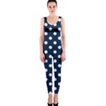 Polka Dots - White on Oxford Blue OnePiece Catsuit