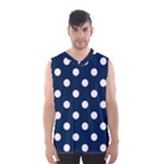 Polka Dots - White on Oxford Blue Men s Basketball Tank Top