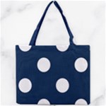 Polka Dots - White on Oxford Blue Mini Tote Bag