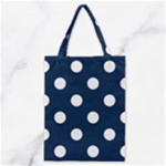 Polka Dots - White on Oxford Blue Classic Tote Bag