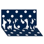 Polka Dots - White on Oxford Blue MOM 3D Greeting Card (8x4)