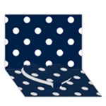 Polka Dots - White on Oxford Blue Heart Bottom 3D Greeting Card (7x5)