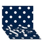 Polka Dots - White on Oxford Blue LOVE Bottom 3D Greeting Card (7x5)