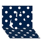 Polka Dots - White on Oxford Blue Apple 3D Greeting Card (7x5)