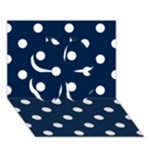 Polka Dots - White on Oxford Blue Clover 3D Greeting Card (7x5)