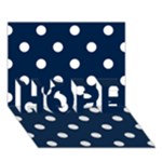 Polka Dots - White on Oxford Blue HOPE 3D Greeting Card (7x5)