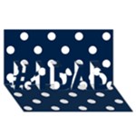 Polka Dots - White on Oxford Blue #1 DAD 3D Greeting Card (8x4)