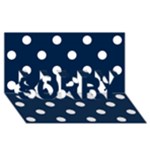 Polka Dots - White on Oxford Blue SORRY 3D Greeting Card (8x4)