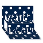 Polka Dots - White on Oxford Blue You Rock 3D Greeting Card (7x5)