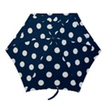 Polka Dots - White on Oxford Blue Mini Umbrella