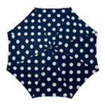 Polka Dots - White on Oxford Blue Golf Umbrella