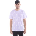 Polka Dots - White on Pastel Violet Men s Sport Mesh Tee