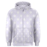 Polka Dots - White on Pastel Violet Men s Zipper Hoodie